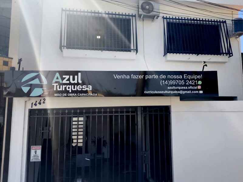 Azul Turquesa Mão de Obra Capacitada Bauru